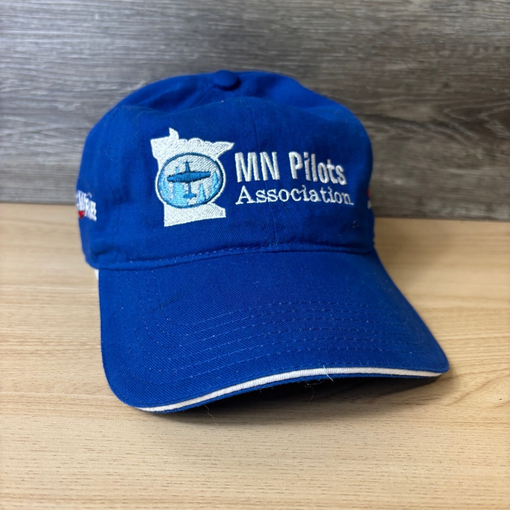 Minnesota Pilots Association Hat Cap Strap Back Blue‎ Adjustable Mens